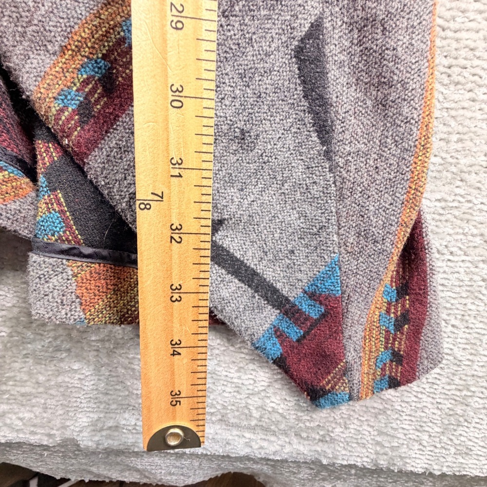 American Rag Cie Draped Coat Southwestern Wool Blend XS Gray Aztec Western - Picture 6 of 8
